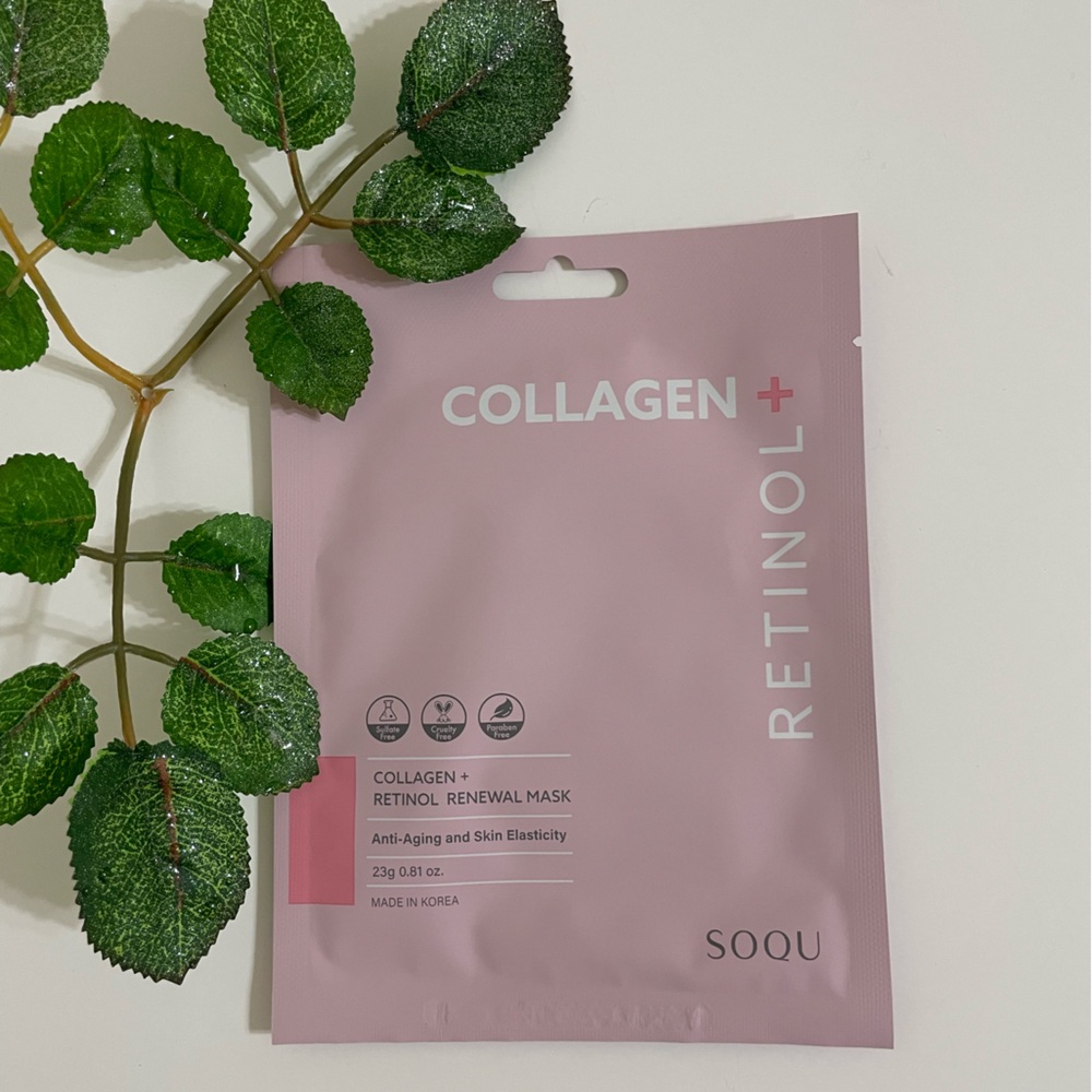 New $5ea OR 5/$18 SOQU Collagen + Retinol Nutrition Radiance Sheet Face Mask